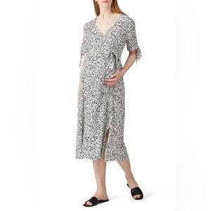 Women’s Seraphine Ava Maternity Dress White And Black Dot Print Size 2